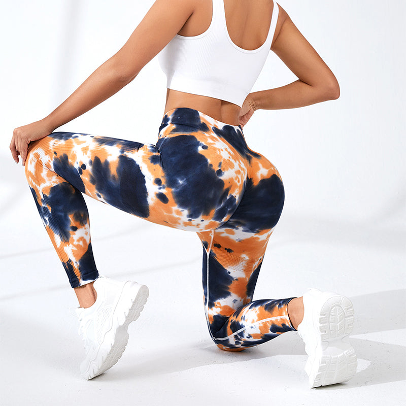 Ink Tie-dye Printed Yoga Pant