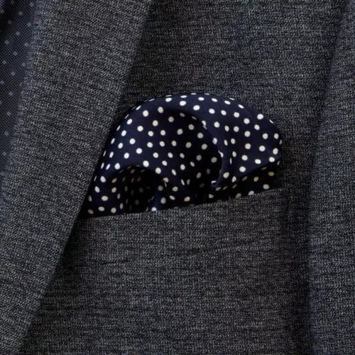 PAÑUELO DE BOLSILLO PRE DOBLADO POLKA DOT PARA TRAJE O BLAZER