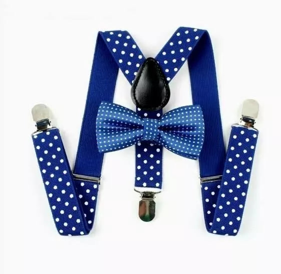 COORDINADO TIRANTE CON MOÑO POLKA DOT PARA NIÑOS