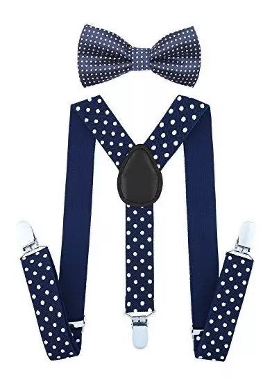 COORDINADO TIRANTE CON MOÑO POLKA DOT PARA NIÑOS