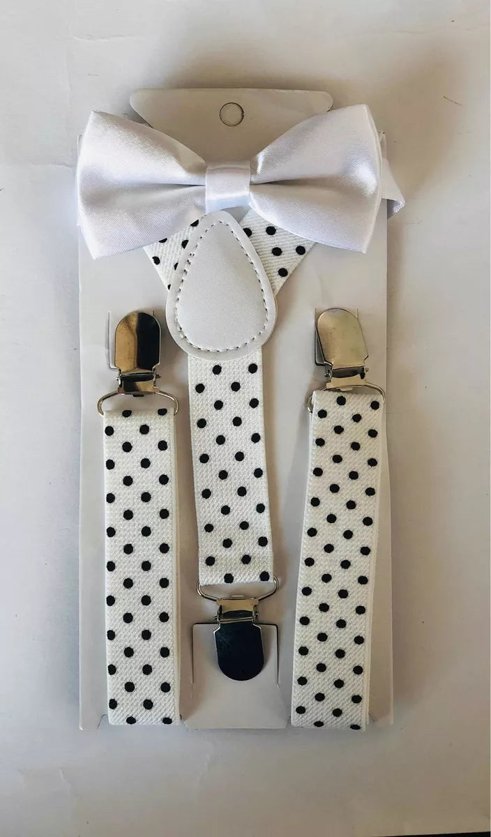 COORDINADO TIRANTE CON MOÑO POLKA DOT PARA NIÑOS