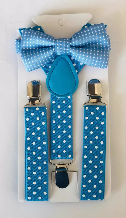 COORDINADO TIRANTE CON MOÑO POLKA DOT PARA NIÑOS