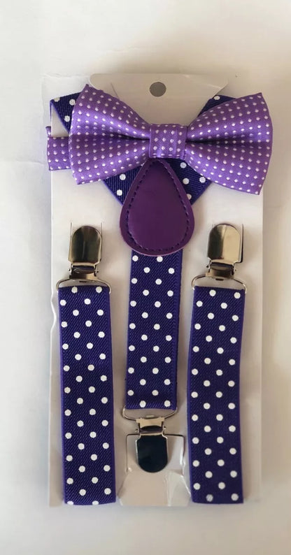 COORDINADO TIRANTE CON MOÑO POLKA DOT PARA NIÑOS