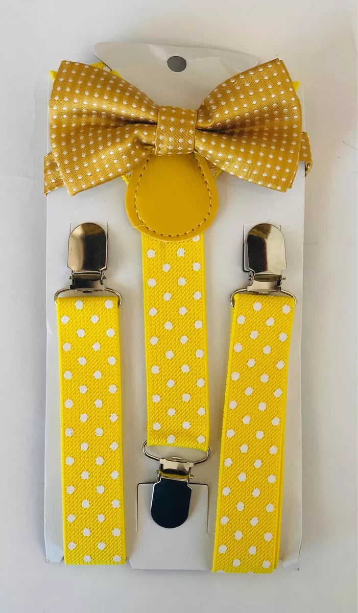 COORDINADO TIRANTE CON MOÑO POLKA DOT PARA NIÑOS